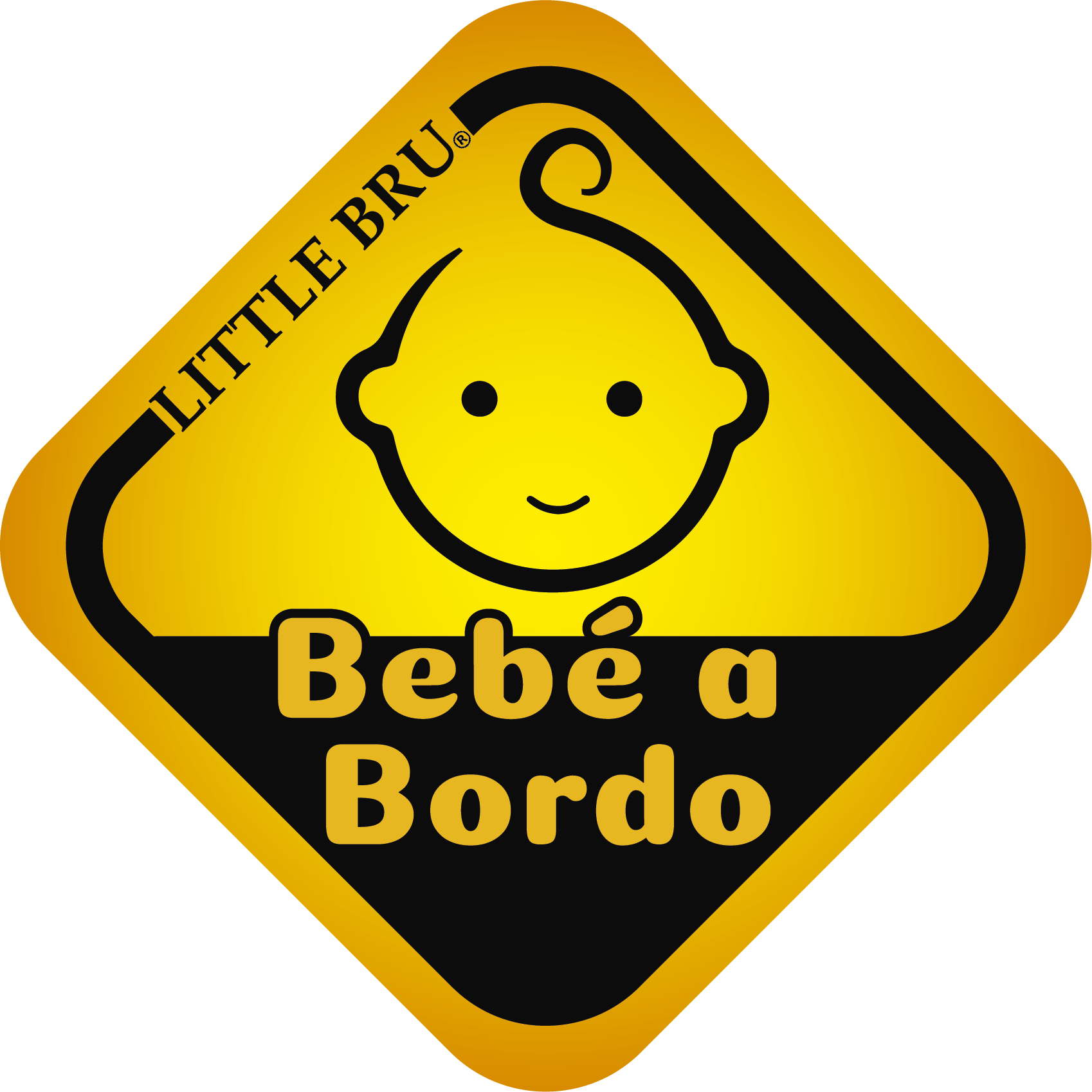Sticker para auto Bebé a Bordo – Little Bru: Coches y Cunas para bebés